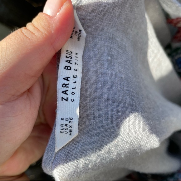 ZARA FLORAL EMBROIDERED PEASANT TOP - Picture 3 of 4